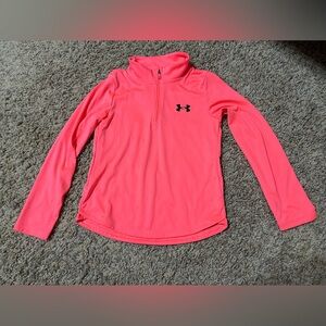 Under Armour Neon Pink Quarter-Zip Top **Very good condition** Size 6 X
